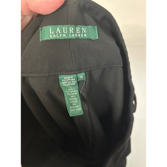 Lauren Ralph Lauren Womens Black Wide Leg Dress Pants Trousers Size 14 Workwear - Picture 2 of 6